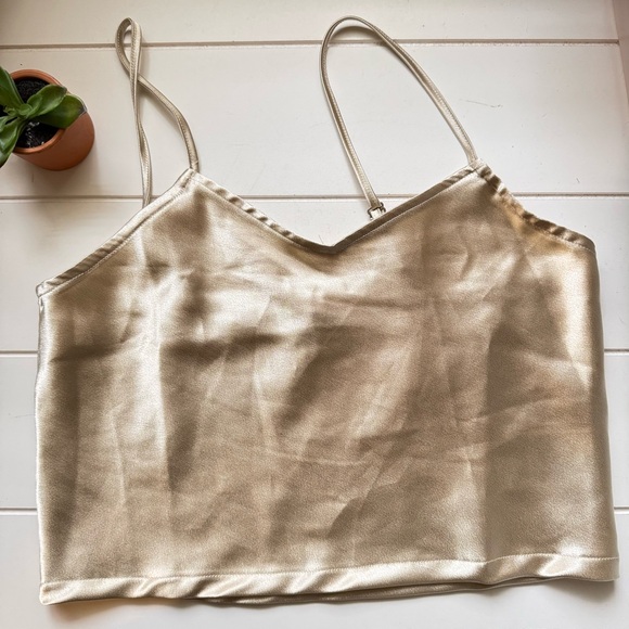 Vans Tops - Vans Metallic Gold Satin Crop Cami